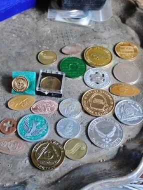 Assorted  Coinage& Tokens - Gold, Silver, Green, Copper